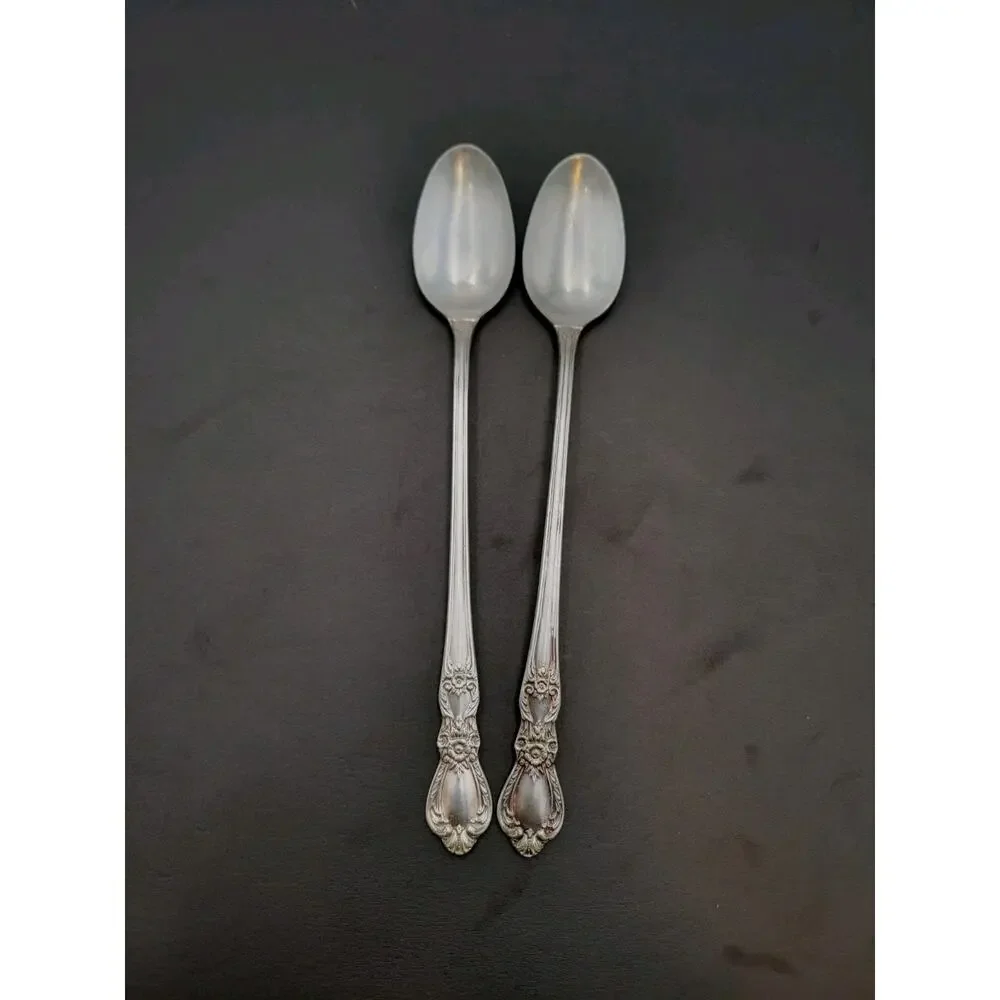 1847 IS Rogers Bros Silverware Set Of 2 HERITAGE Flatware Iced Spoon